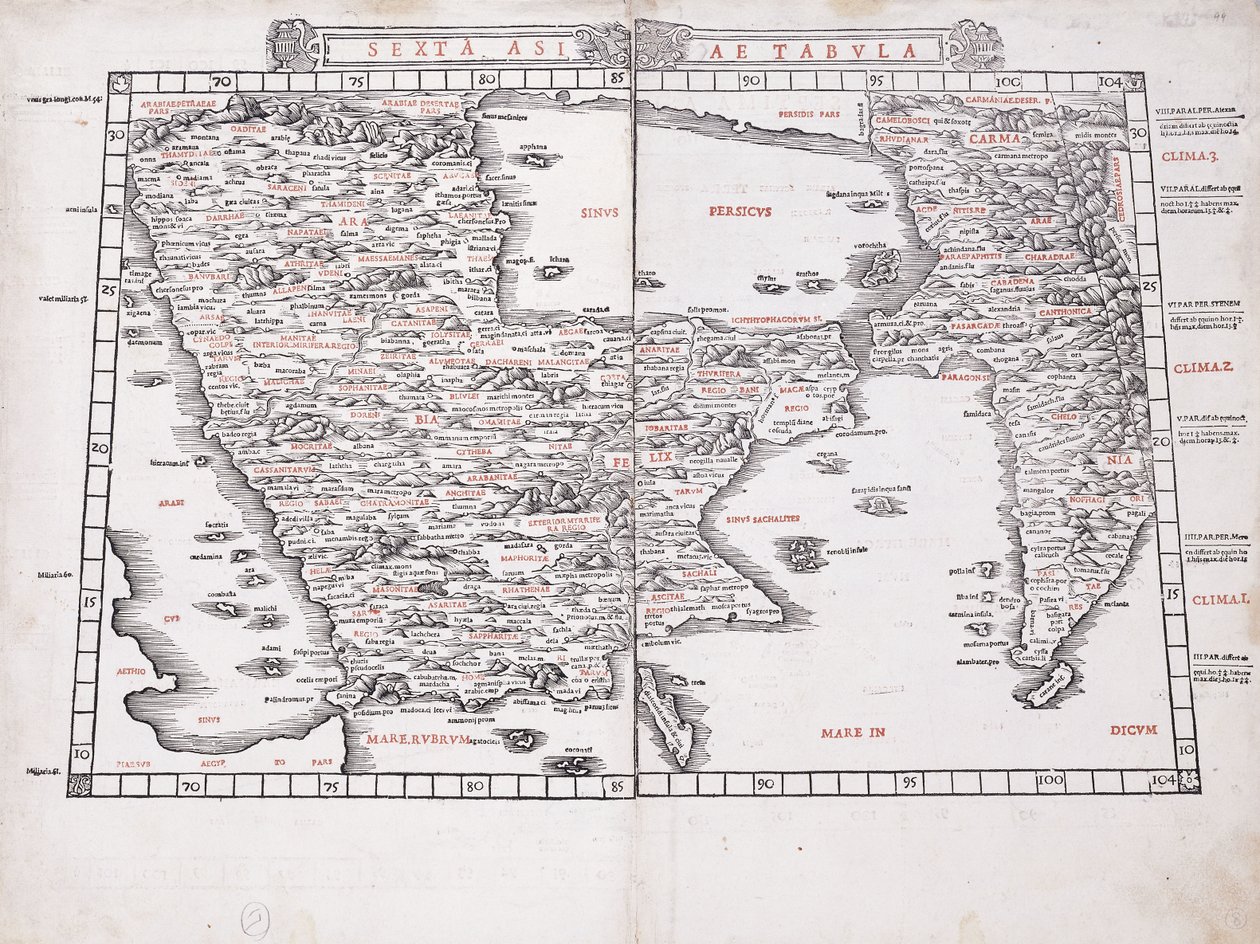 Sexta Asiae Tabula, 1511 - Ptolemy