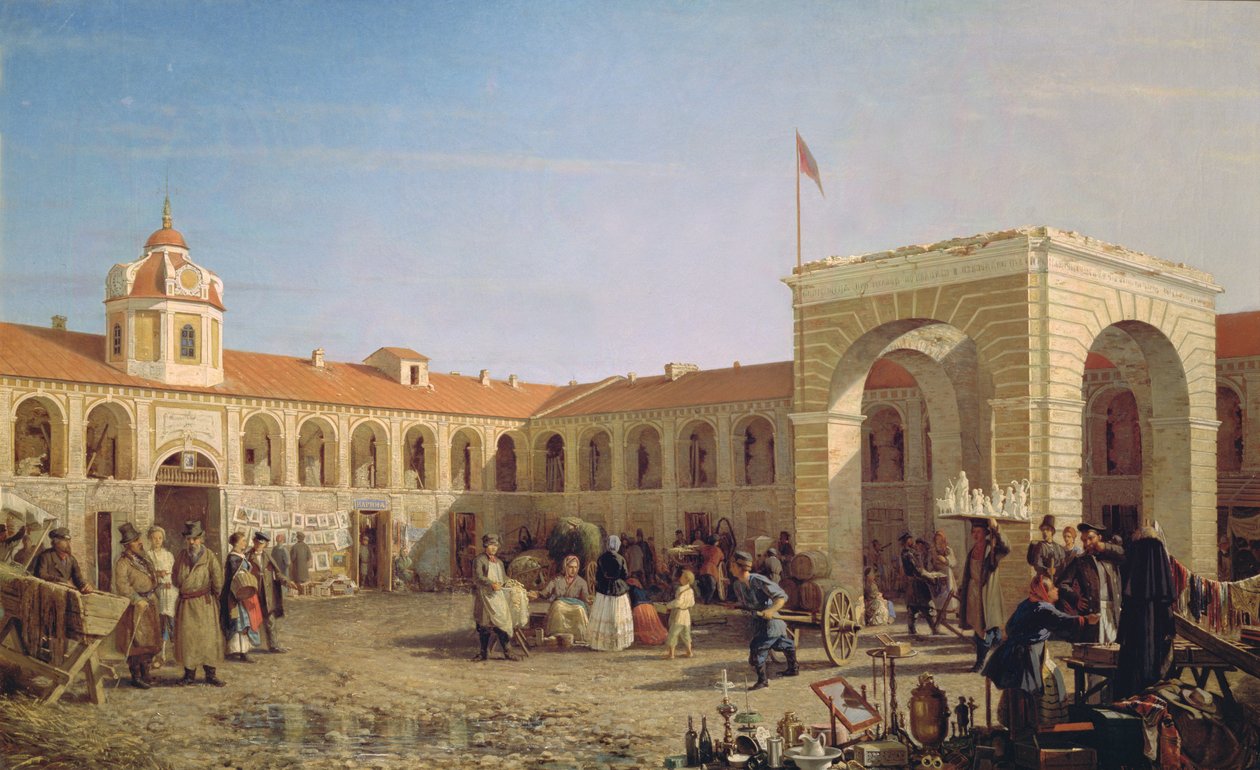 Marché Apraksin à Saint-Pétersbourg, 1862 - Pjotr ​​​​Petrowitsch Wereschtschagin