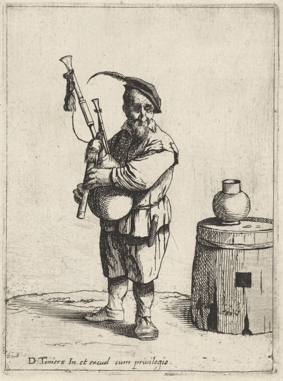 Joueur de cornemuse, Paysans en pied (série) - Quirin Boel