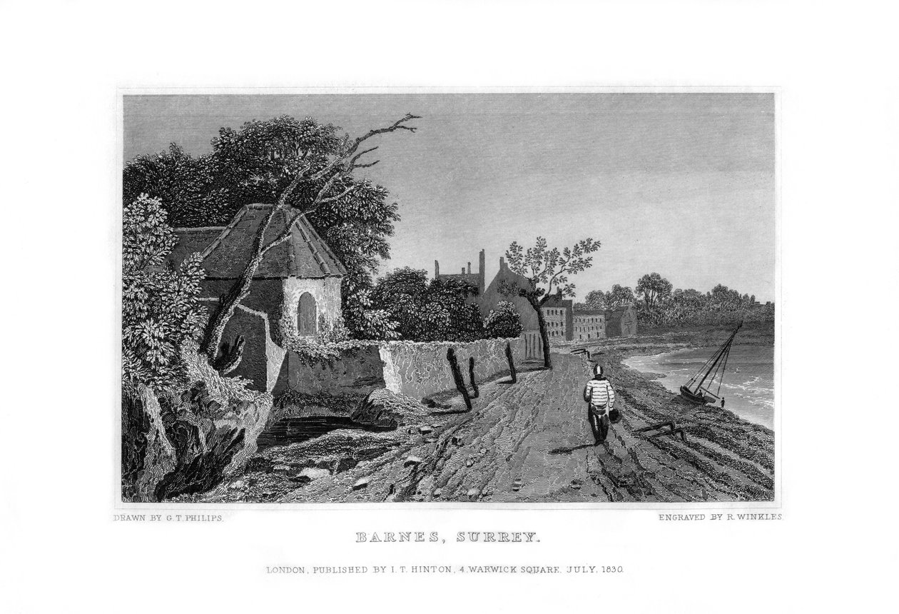 Barnes, Surrey, 1830 - R. Winkles