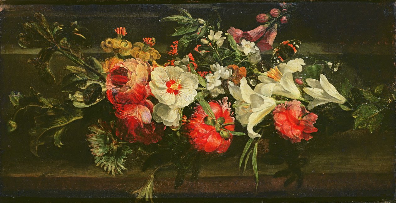 Nature morte avec roses, lys et autres fleurs - Rachel Ruysch
