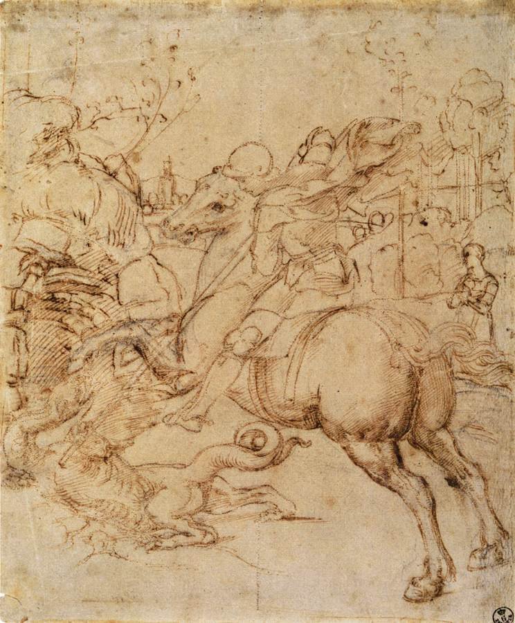 Carton pour Saint Georges et le dragon - Raffaello Sanzio Raphael