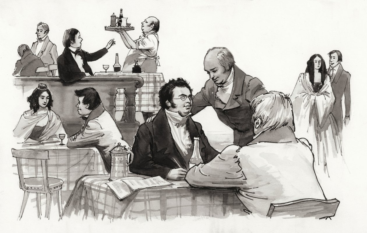 Schubert et ses amis (gouache sur papier) - Ralph Bruce