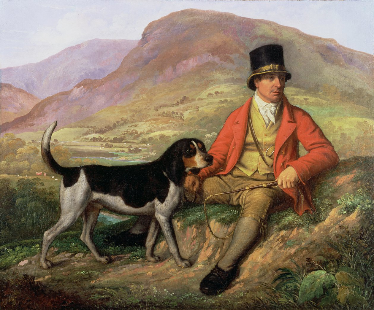 Portrait de John Peel (1776-1854) avec un de ses chiens - Ramsay Richard Reinagle