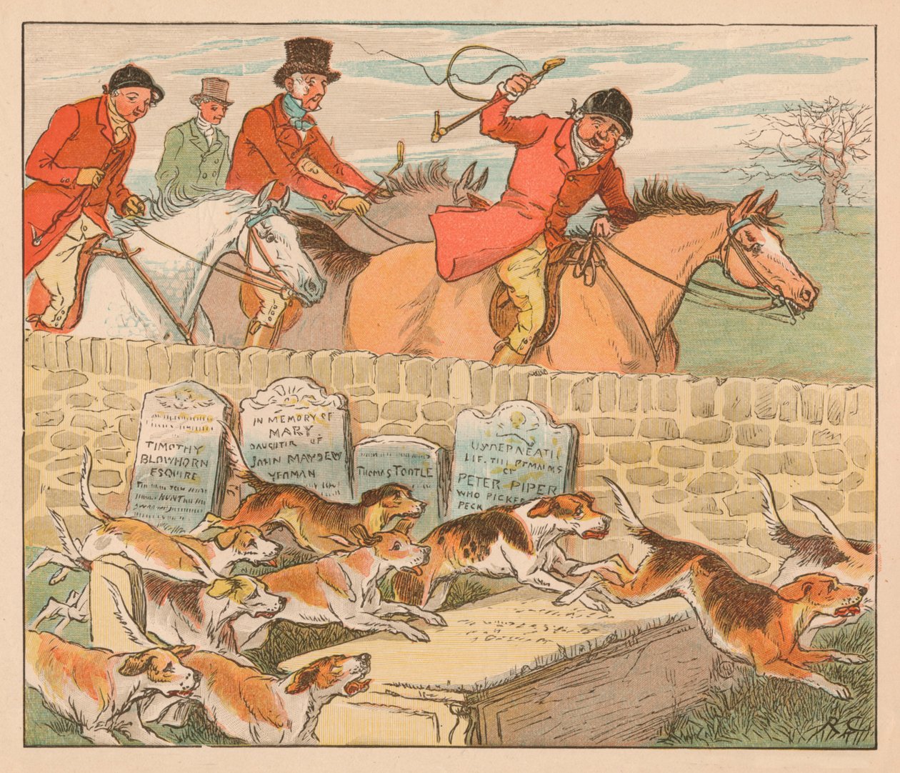Quand les chiens de chasse apparaissent, vers 1883 - Randolph Caldecott