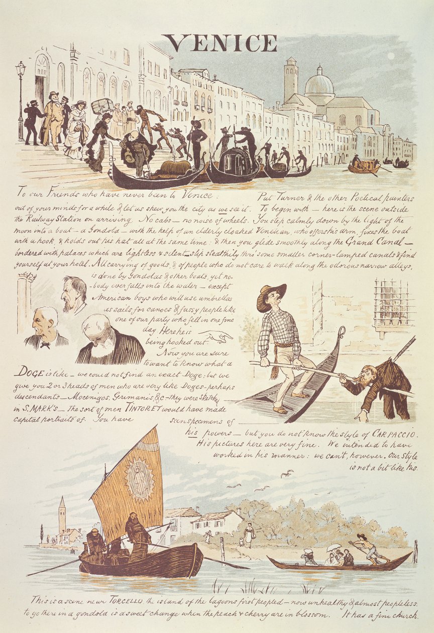 Venise, avec croquis de dessins animés - Randolph Caldecott