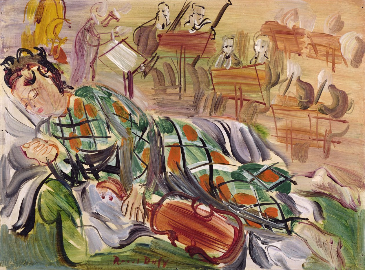 Berthe en arlequin (huile sur toile) - Raoul Dufy