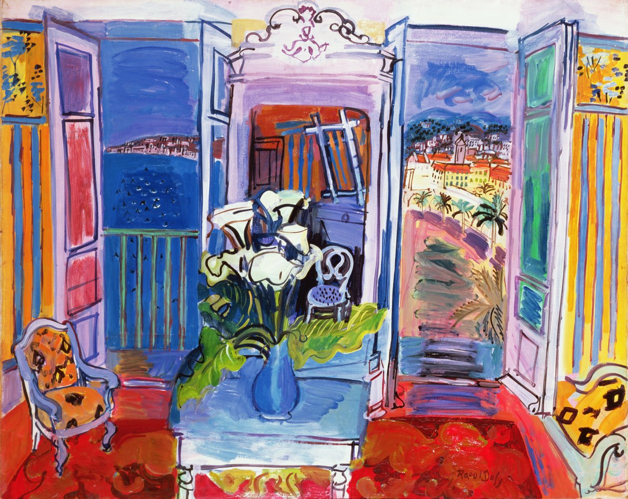 Intérieur avec fenêtres ouvertes - Raoul Dufy