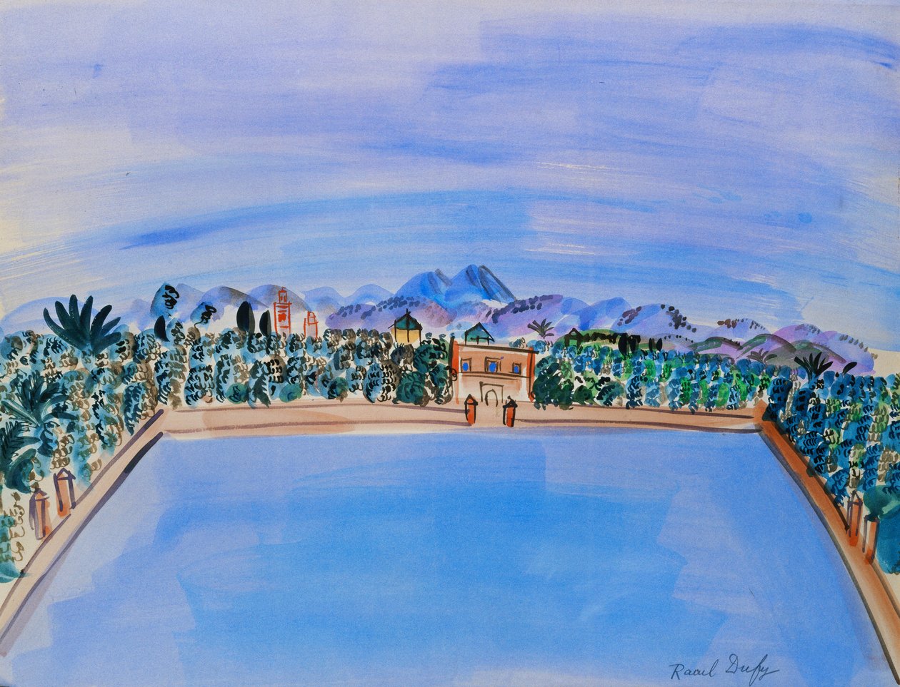 Le Bassin, Jardin de la Menara, Marrakech - Raoul Dufy