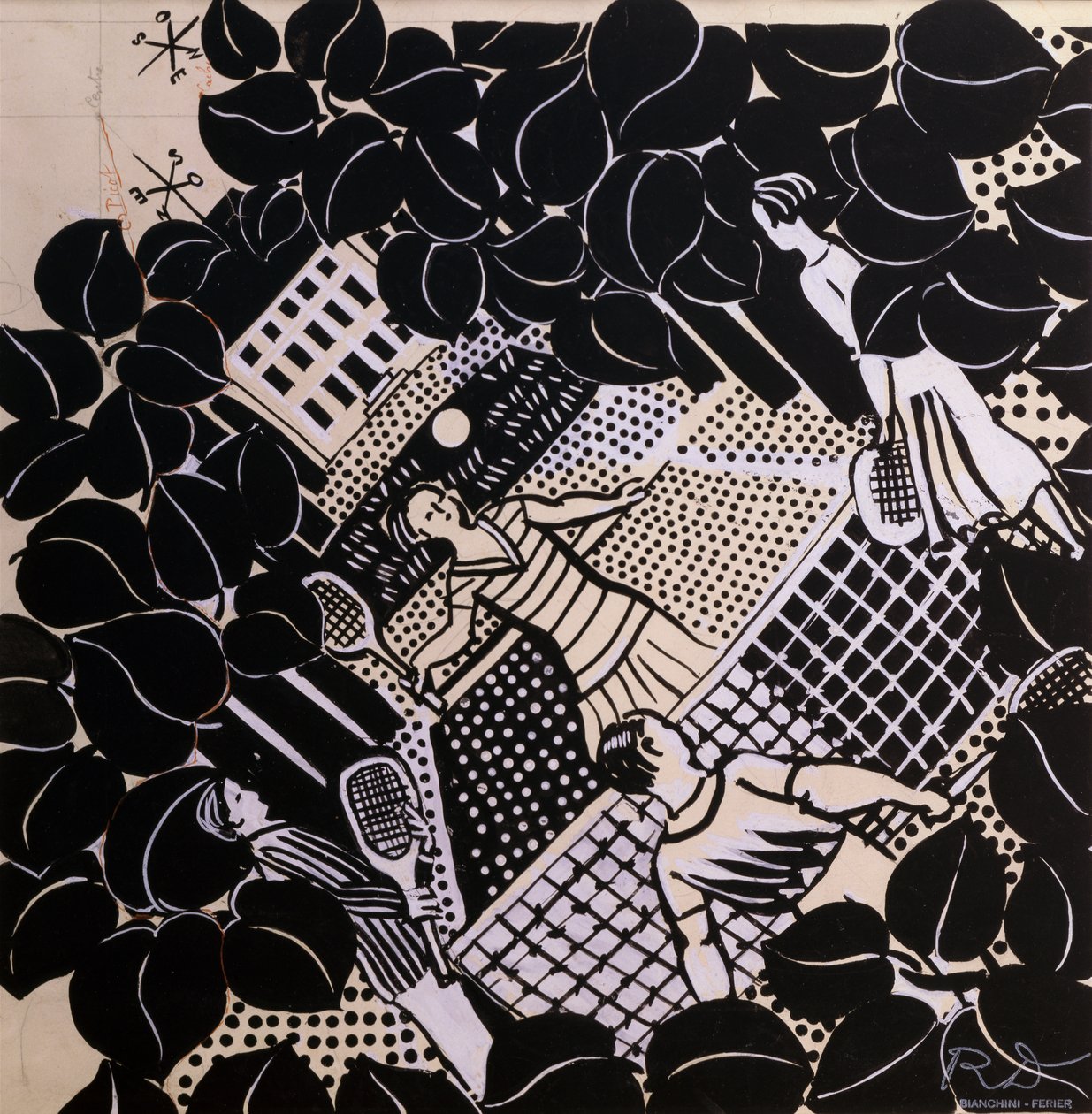 Tennis (plume, encre et gouache sur papier) - Raoul Dufy