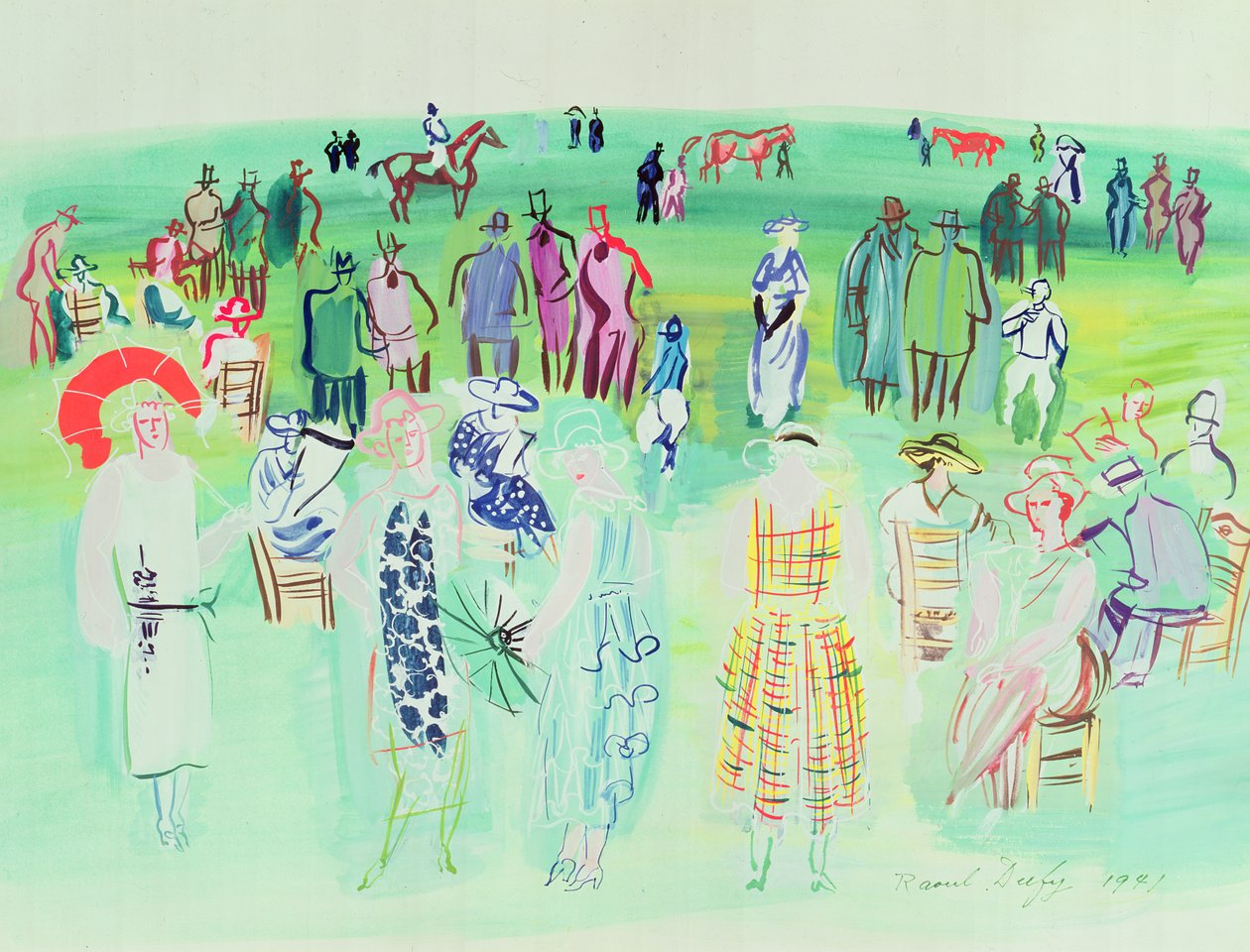Les modèles Poiret aux courses - Raoul Dufy