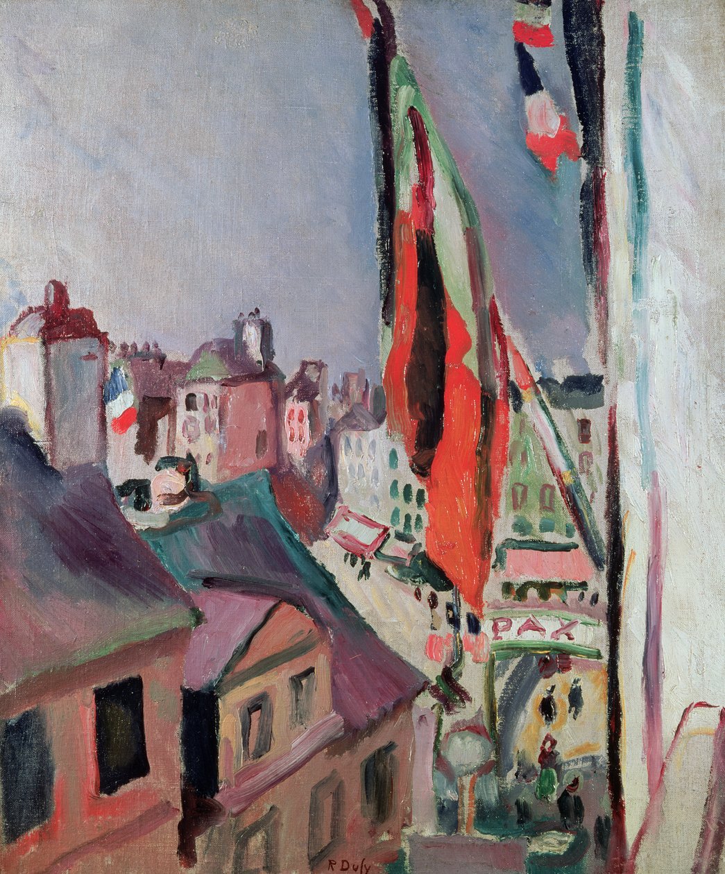 La rue pavoisée de drapeaux - Raoul Dufy