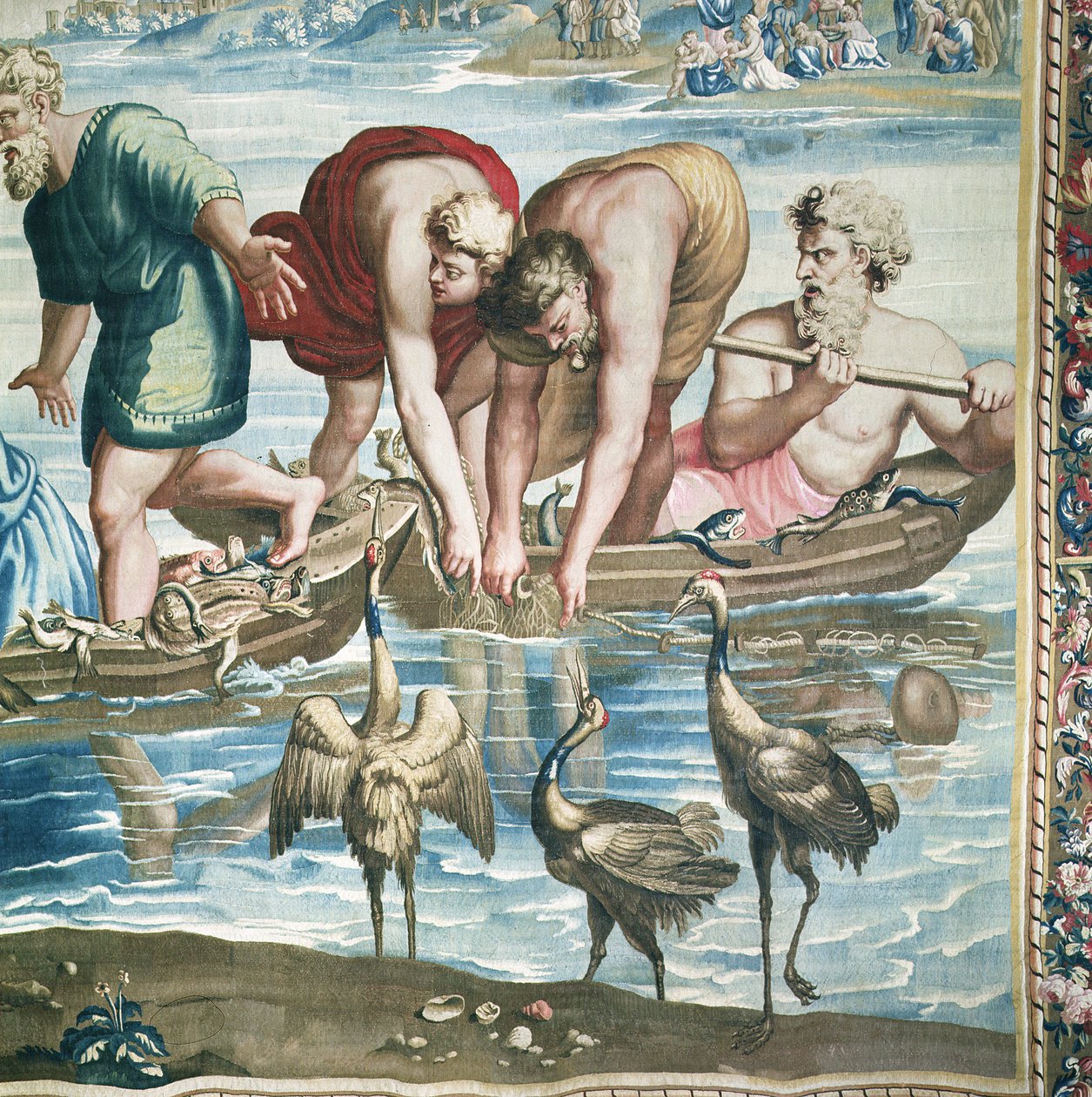 Tapisserie représentant les Actes des Apôtres, la pêche miraculeuse (détail) - Raffaello Sanzio Raphael