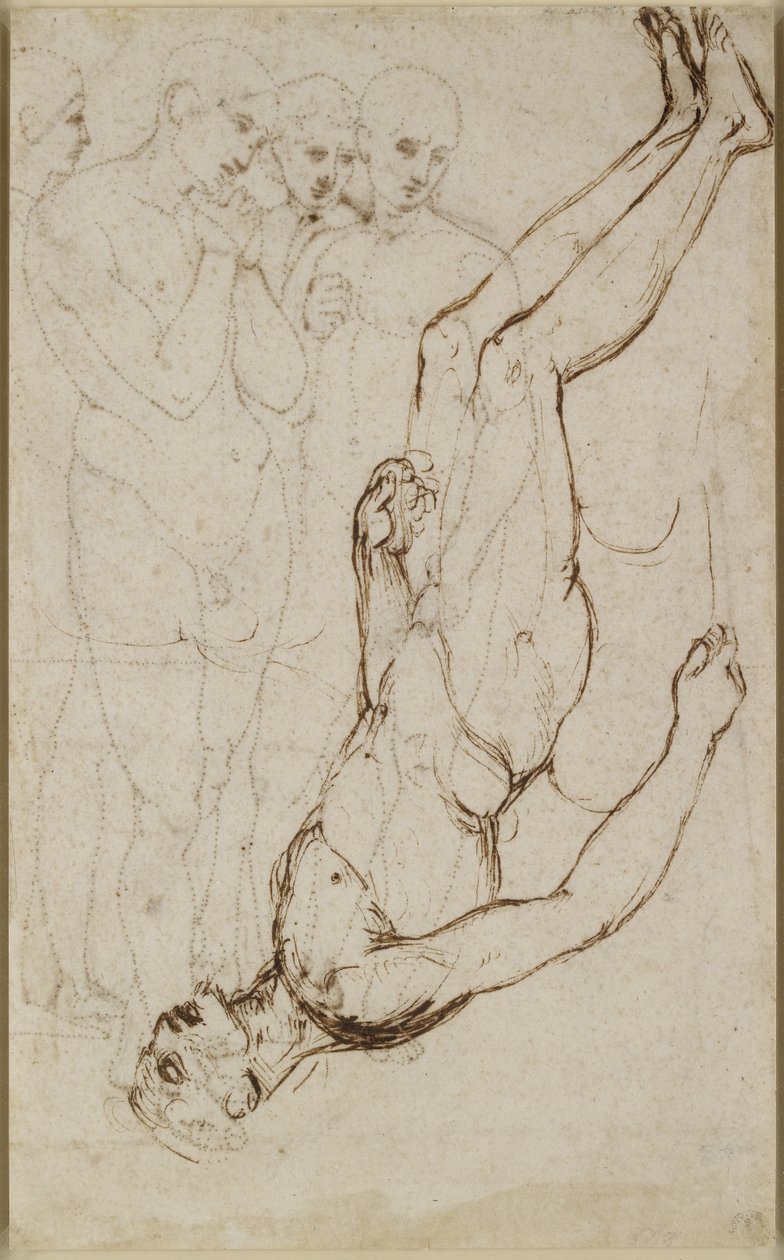 Verso : Étude du corps du Christ dans une Pietà - Raffaello Sanzio Raphael