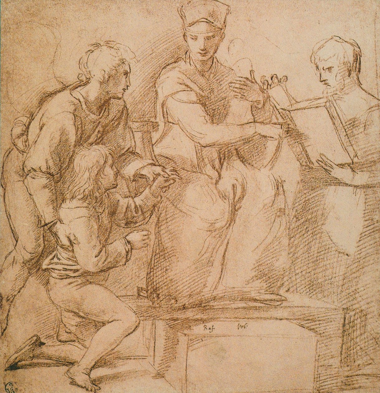 Quatre figures (Madone et Enfant?) - Raffaello Sanzio Raphael