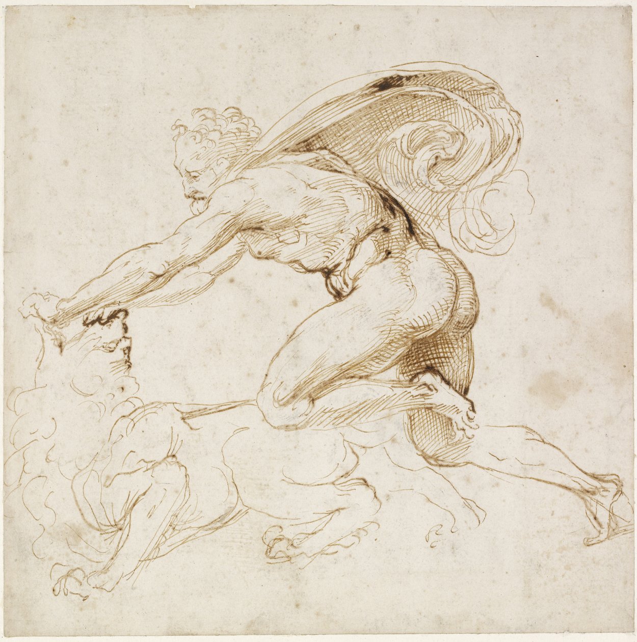 Recto : Hercule maîtrisant le lion de Némée - Raffaello Sanzio Raphael