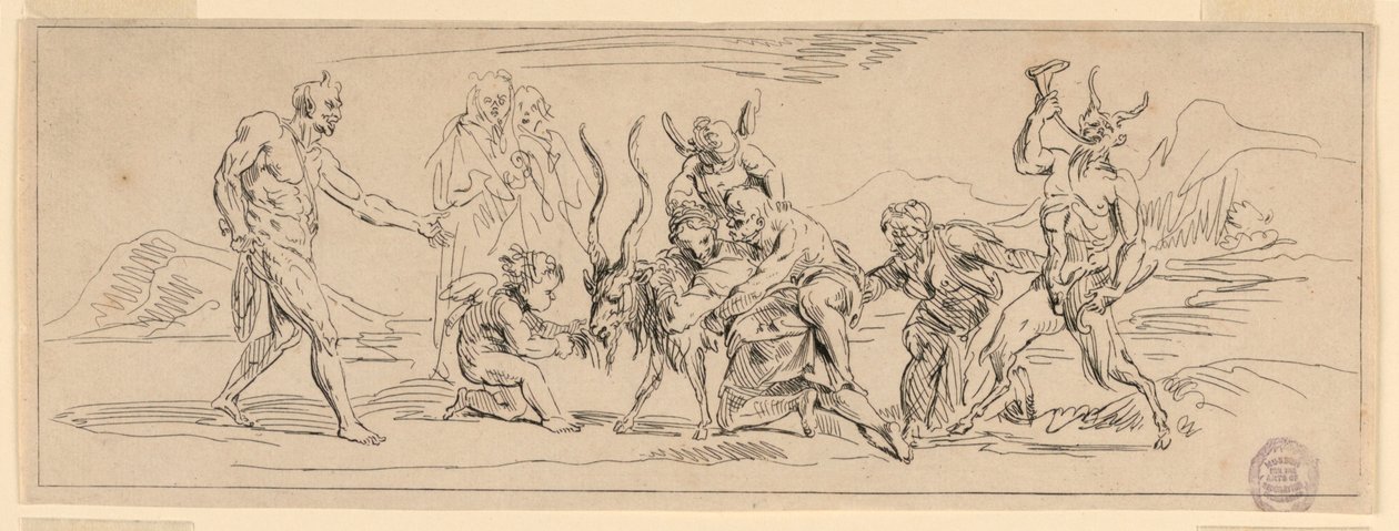 Bacchanale avec une chèvre - Raymond Lafage