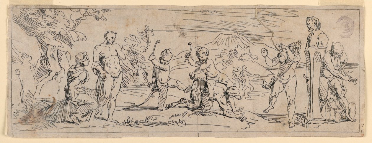 Enfants jouant avec un satyre - Raymond Lafage