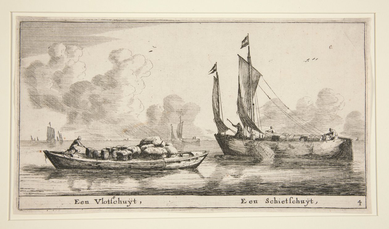 Deux bateaux (Een Vlotschuyt, Een Schietschuyt) - Reinier Nooms