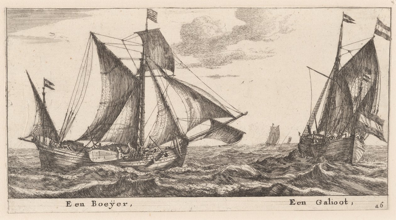 Un Boeier et un Galliot - Reinier Nooms, called Zeeman
