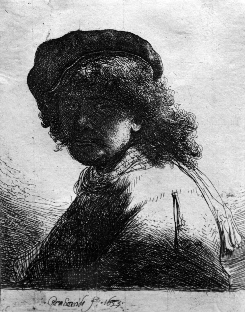 Autoportrait avec écharpe - Rembrandt van Rijn