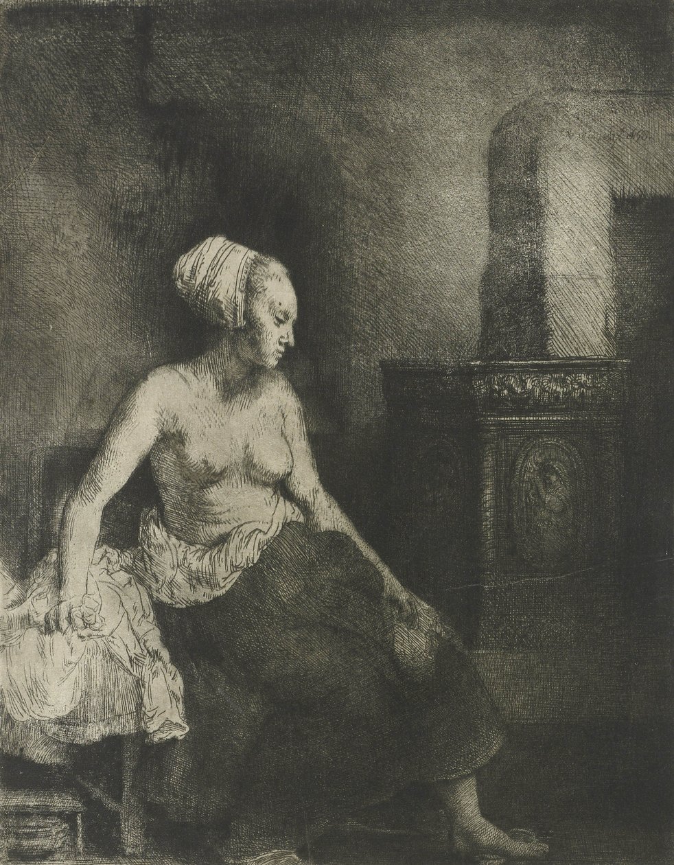 Femme à moitié nue près d