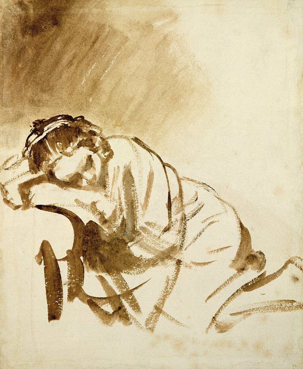 Une jeune femme dormant (Hendrijke Stoffels) c.1654 - Rembrandt van Rijn