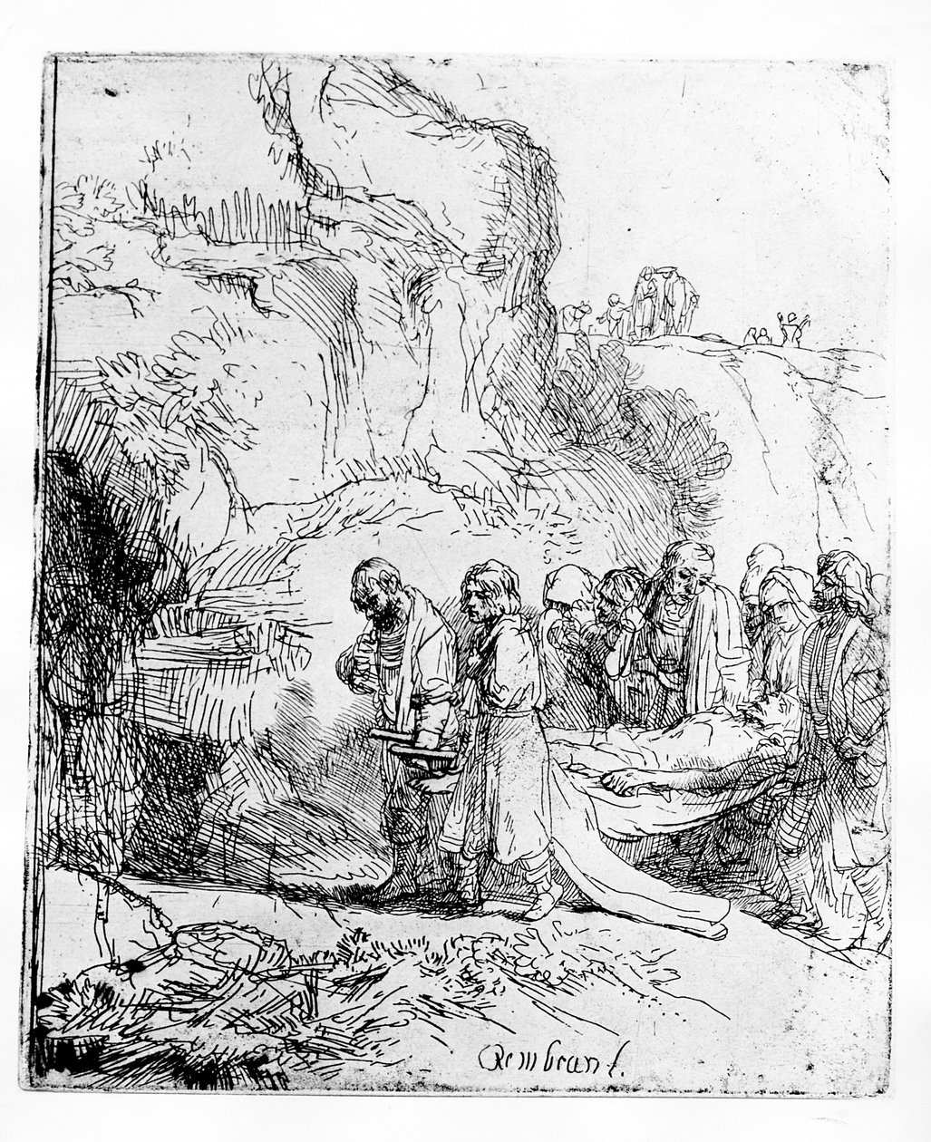 Christ porté au tombeau - Rembrandt van Rijn