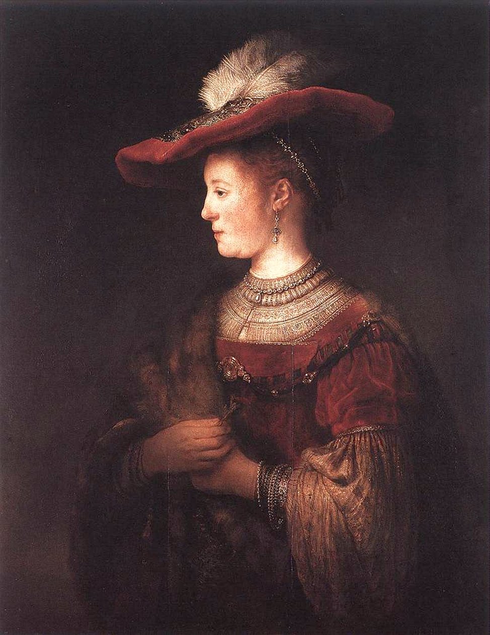 Saskia en robe somptueuse - Rembrandt van Rijn