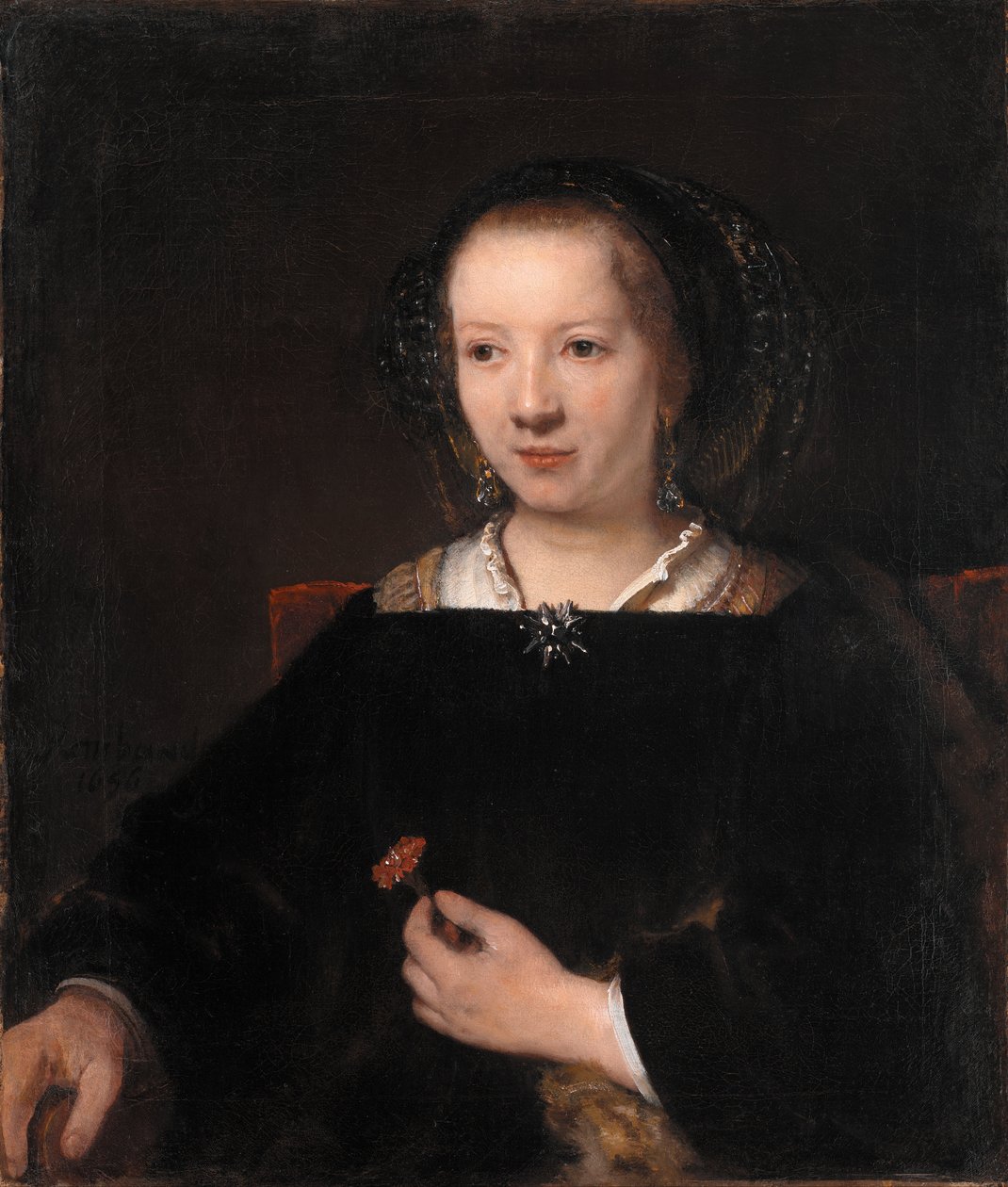 Jeune Femme avec un Œillet - Rembrandt van Rijn