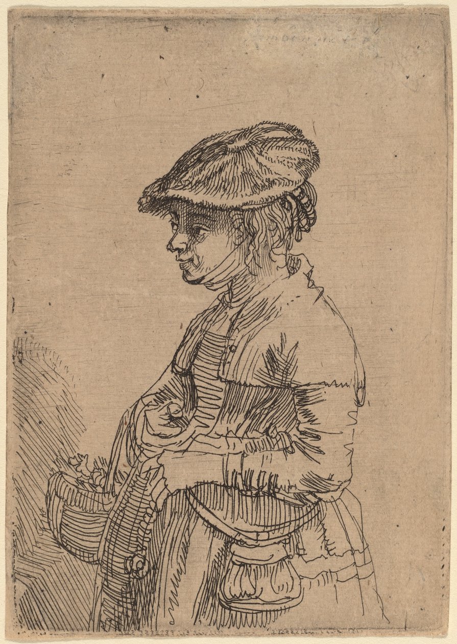 Fille avec un panier - Rembrandt van Rijn