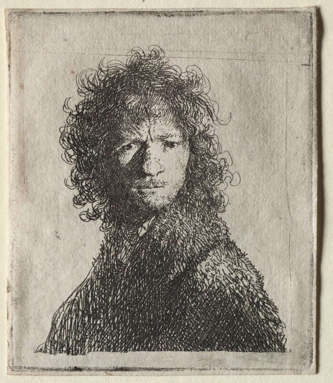 Autoportrait fronçant les sourcils : Buste - Rembrandt van Rijn