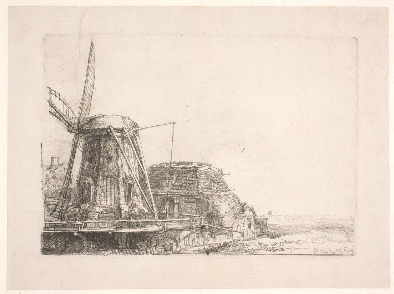 Le moulin à vent - Rembrandt van Rijn
