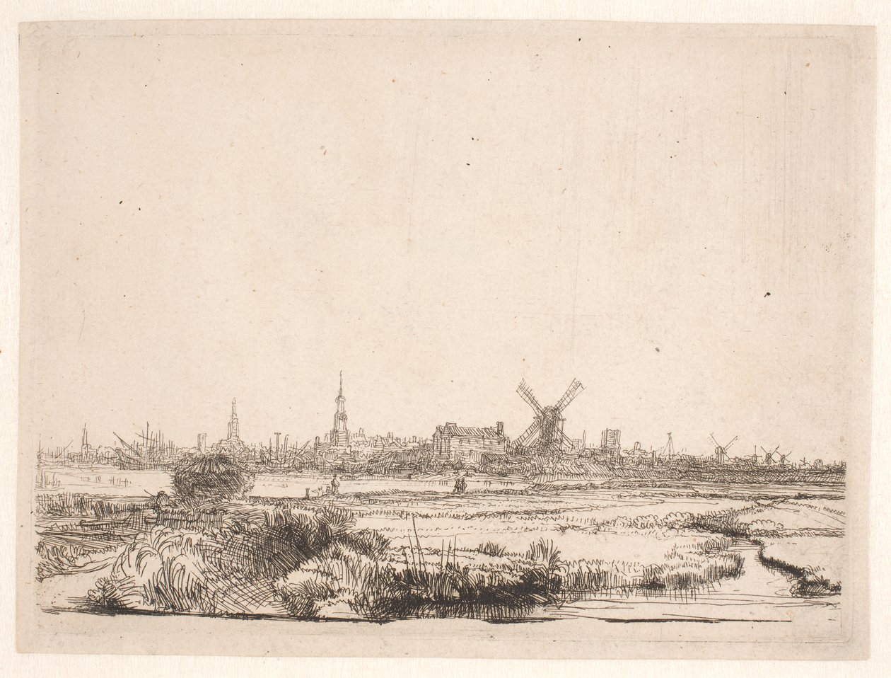 Vue vers Amsterdam - Rembrandt van Rijn