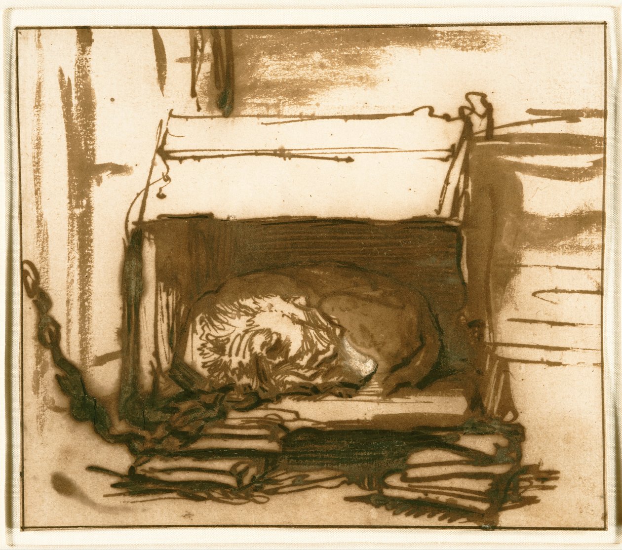 Chien de garde endormi - Rembrandt van Rijn