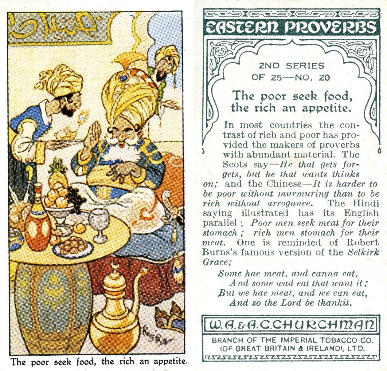Les pauvres cherchent de la nourriture, les riches un appétit, 1932 - René Bull