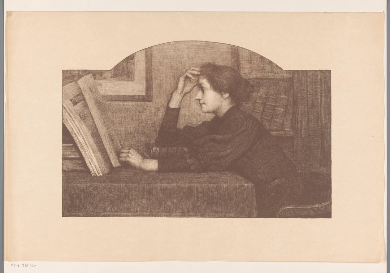 Femme lisant, de profil - René Janssens