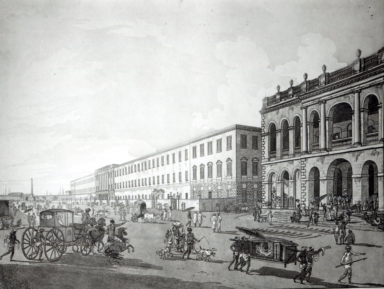 Le Tribunal du Maire et le Bâtiment des Écrivains, Calcutta, 1786 - Rev. Edward Thomas Daniell