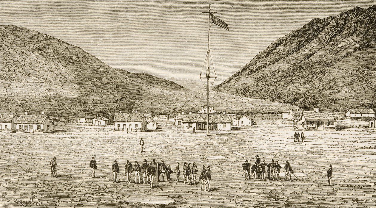Camp de Fort Douglas et ravin de Red Buttes près de Salt Lake City, Utah, années 1870, vers 1880 - Reverend Samuel Manning