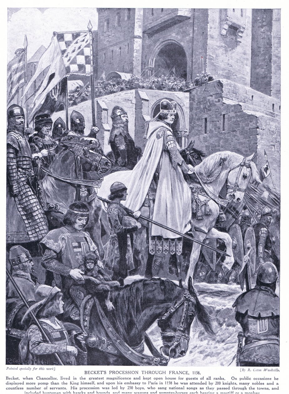 Procession de Becket à travers la France, années 1920 - Richard Caton Woodville junior