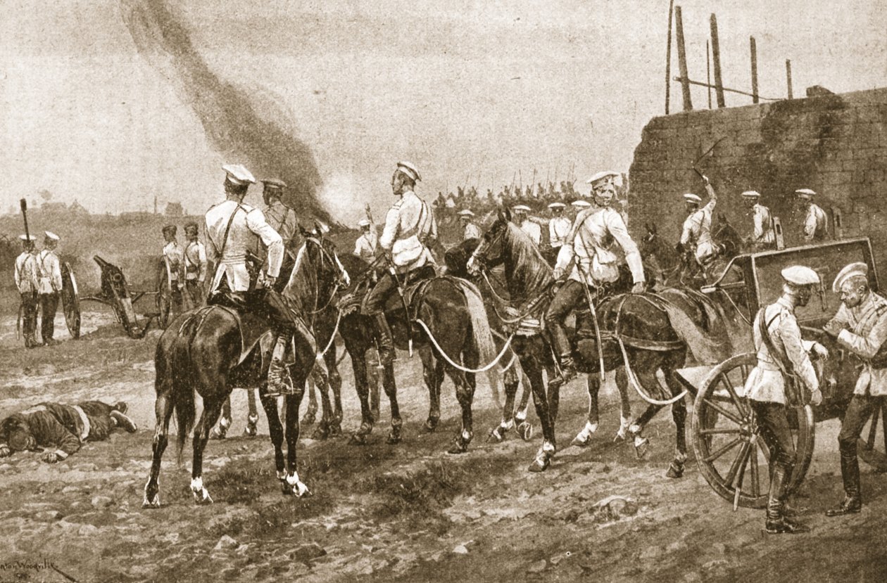 Artillerie cosaque russe engageant les Chinois à l