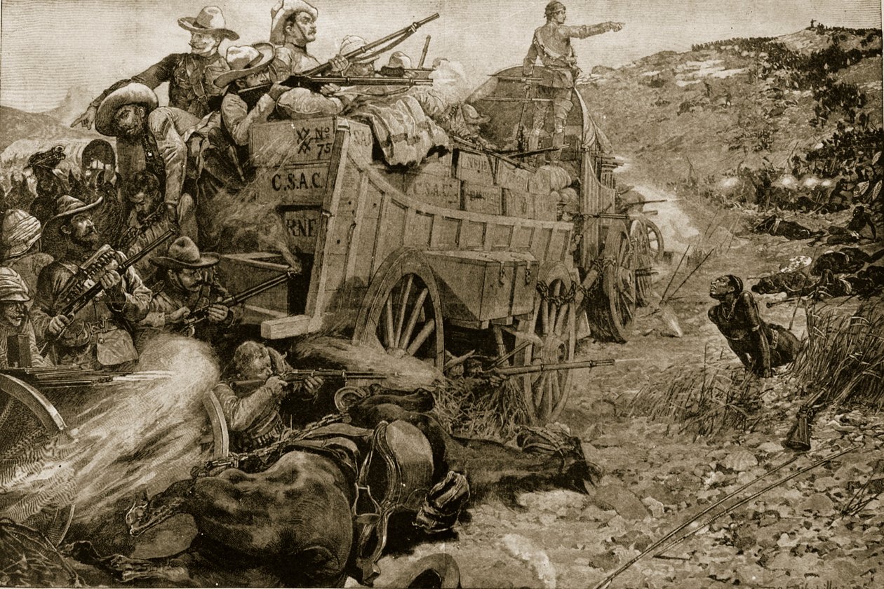 La guerre des Matabélés, 1893 : Attaque sur le campement de wagons sur la rivière Imbembezi, 1er novembre, de 