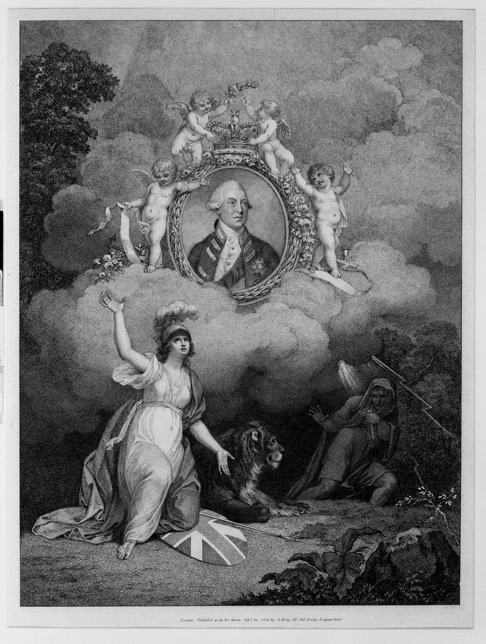 Roi George III (1738-1820), gravé par Francis Bartolozzi (1727-1815) 1802 - Richard Corbould