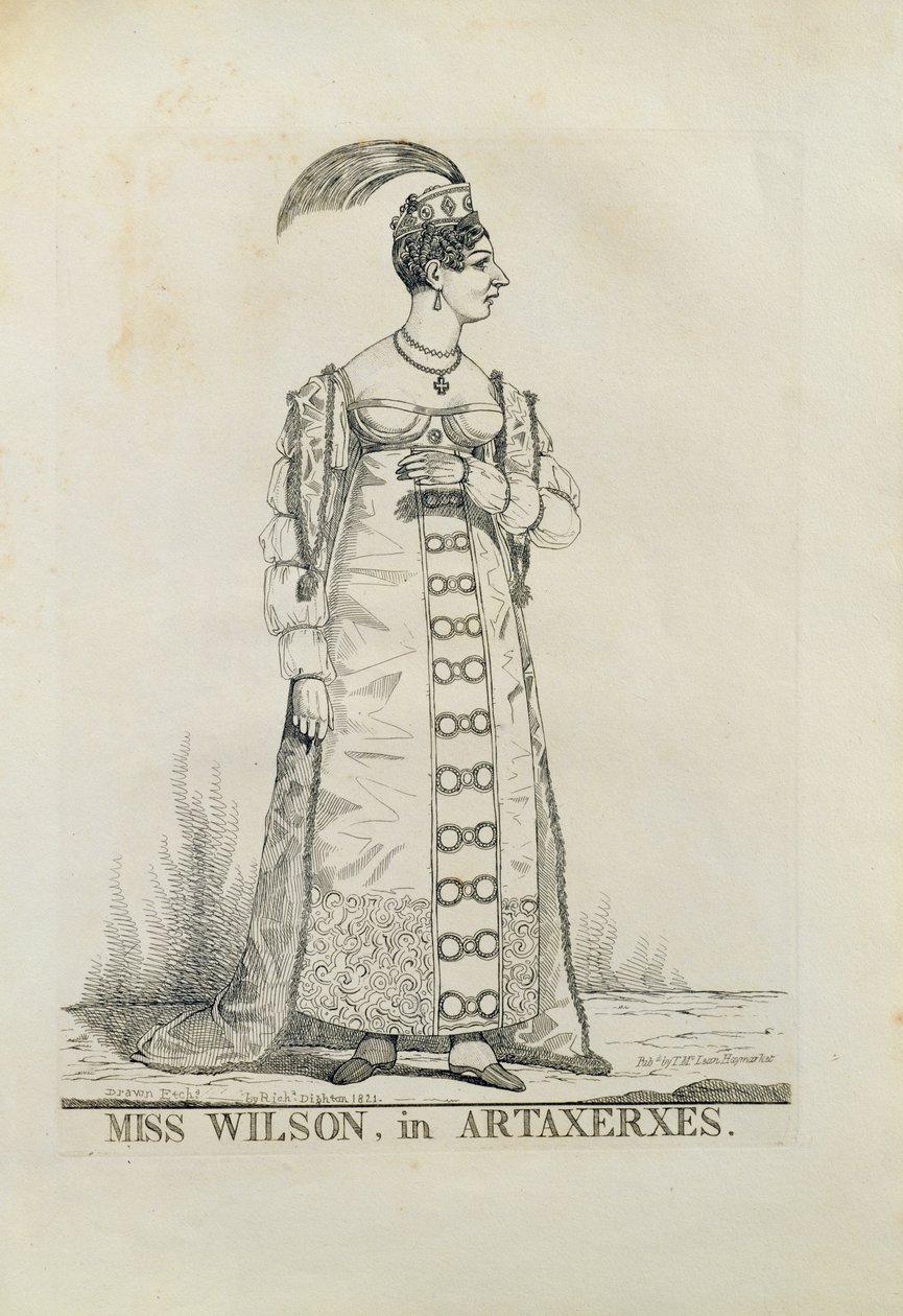 Mlle Wilson dans Artaxerxes, 1821 - Richard Dighton