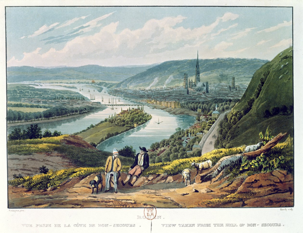 Rouen, vue depuis la colline de Bon-Secours, c.1835 - Richard Parkes Bonington
