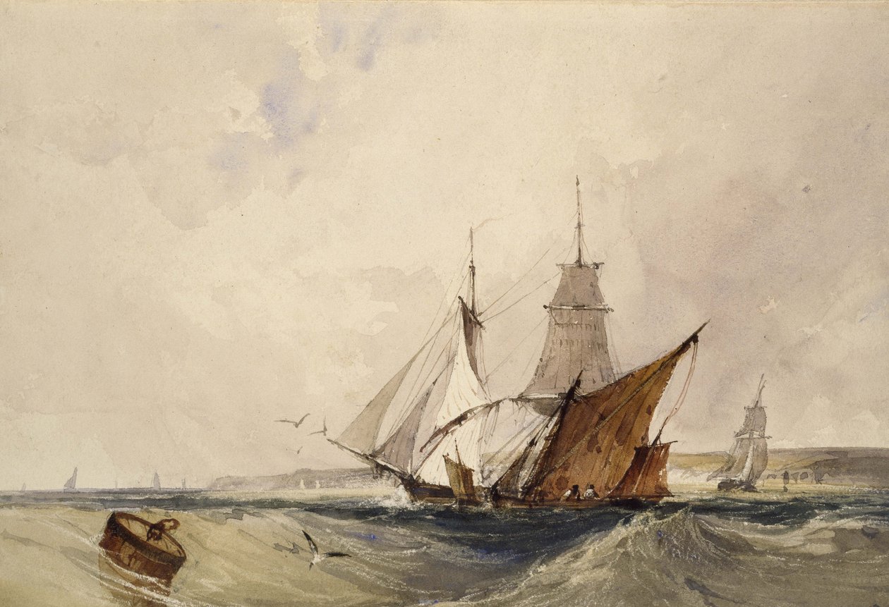 Navires au large de la côte du Kent - Richard Parkes Bonington