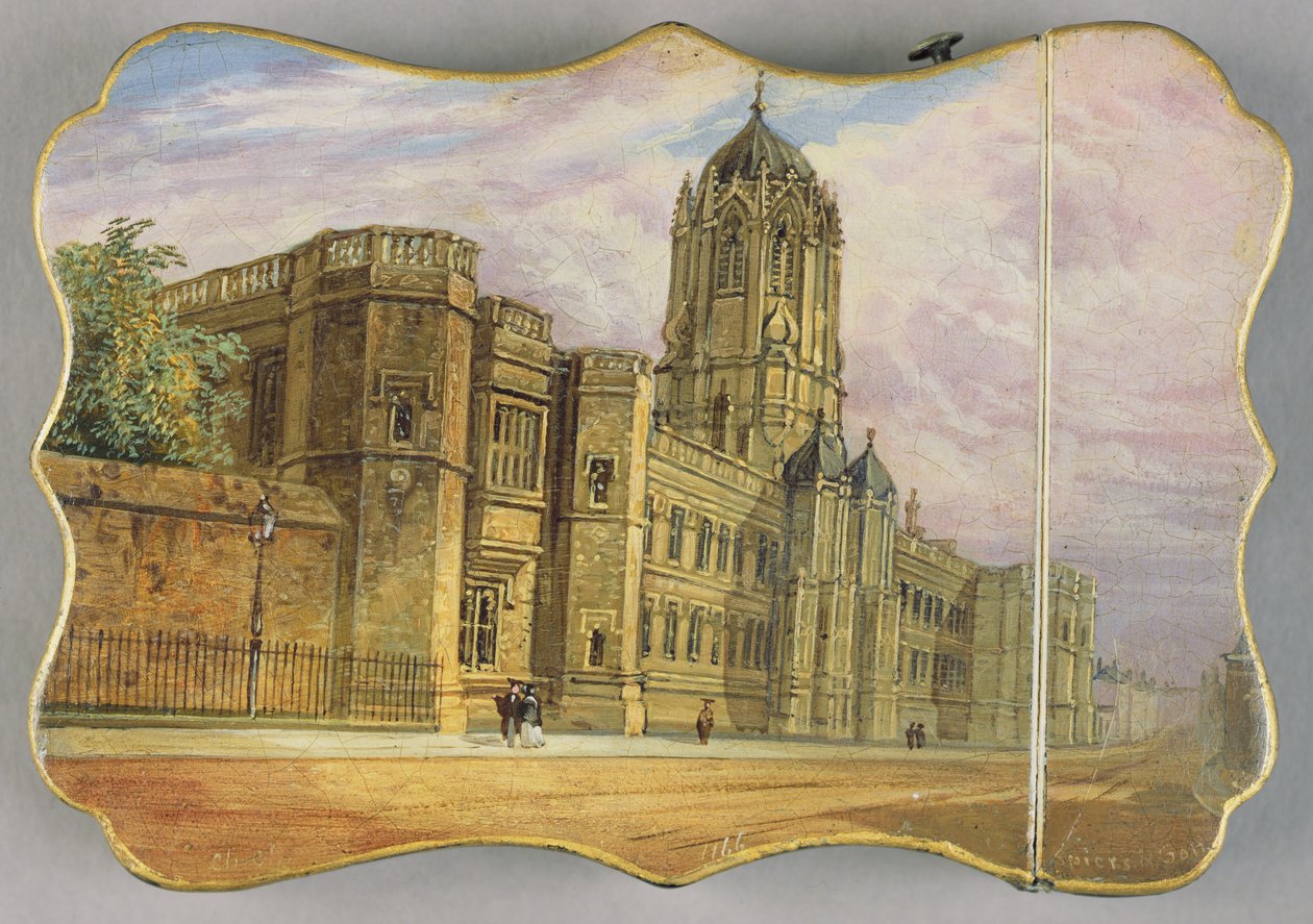 Étui à cartes victorien, avec une scène de Christ Church, Oxford et Tom Tower - Richard Phene and Benjamin W. Spiers