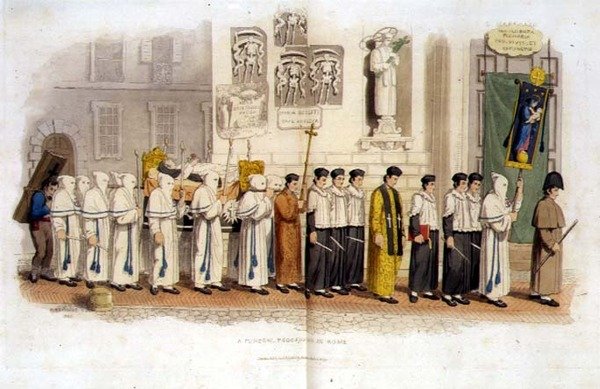 Une procession funéraire à Rome - Richard Bridgens