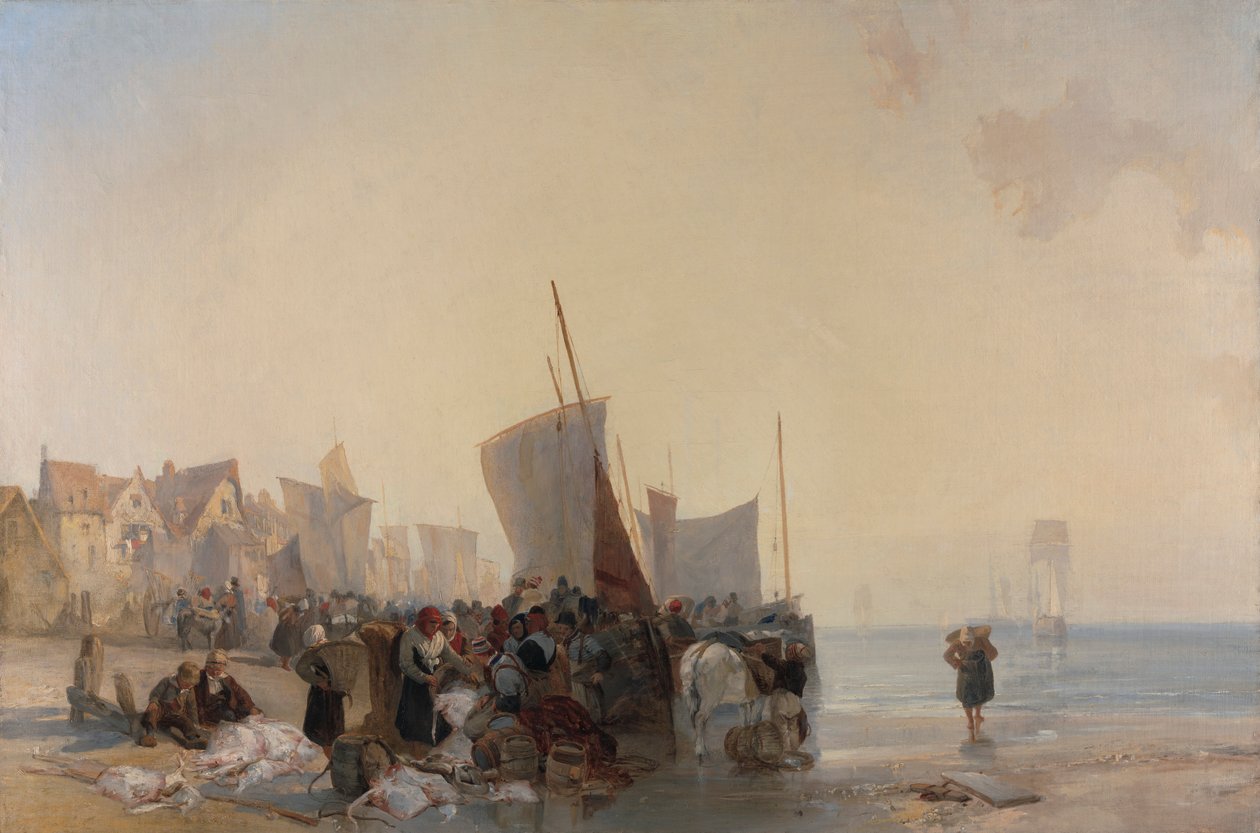 Marché aux poissons près de Boulogne - Richard Parkes Bonington