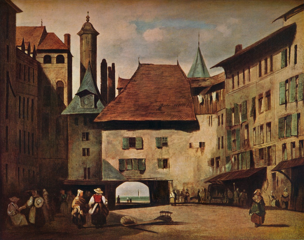 La Place du Molard, Genève, vers 1830 - Richard Parkes Bonington